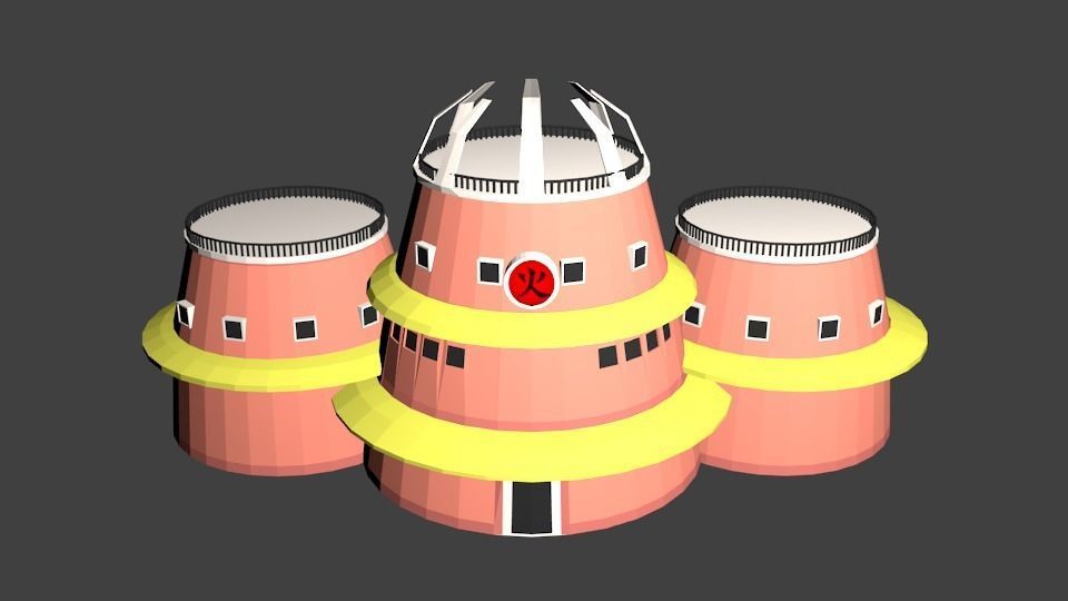 Konoha Naruto in Loupolli style Free low-poly 3D model_3