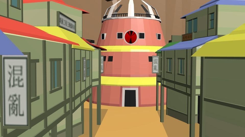 Konoha Naruto in Loupolli style Free low-poly 3D model_4