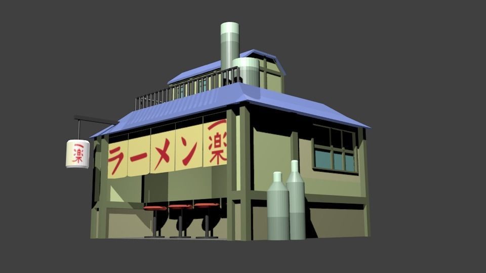 Konoha Naruto in Loupolli style Free low-poly 3D model_5