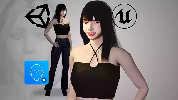 Realistic Woman - Game Ready Low-poly 3D model Realistic Woman - Game Ready Low-poly 3D model