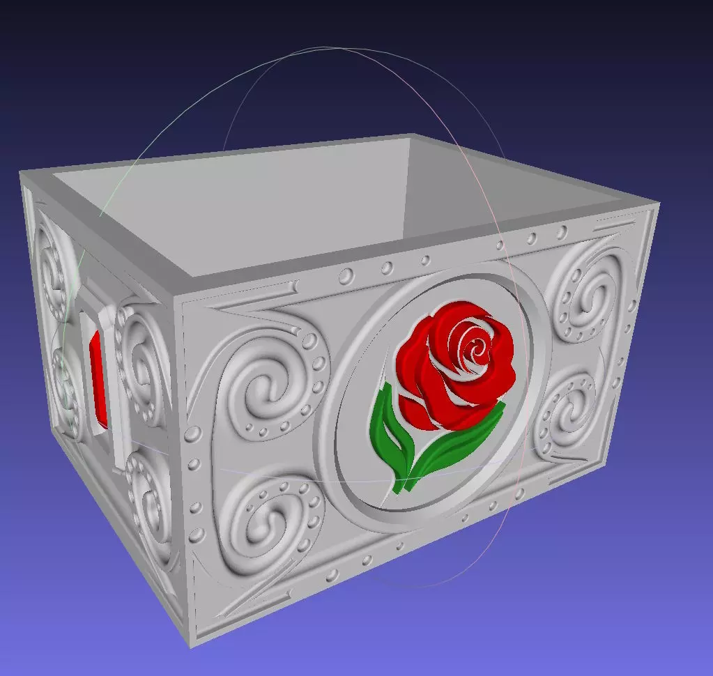 Box with rose Free 3D model_0