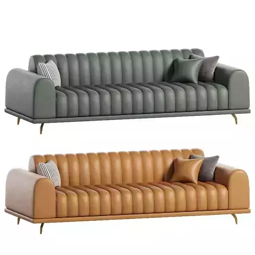 Square Arm Water Resistant Solid Color Faux Leather Sofa