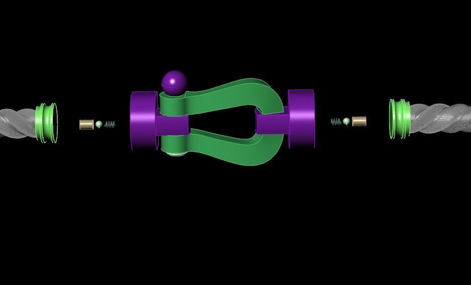 Force Extra Large XL bracelet 3D print model_4