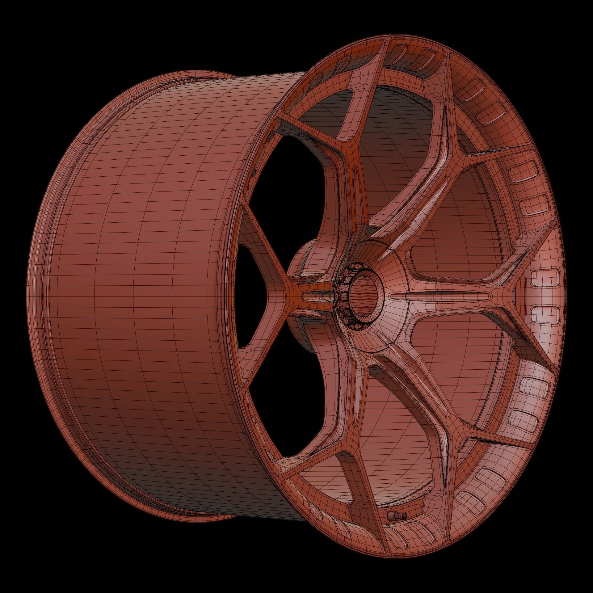 High-poly Brixton Forged MW03 wheel model Free 3D model_8