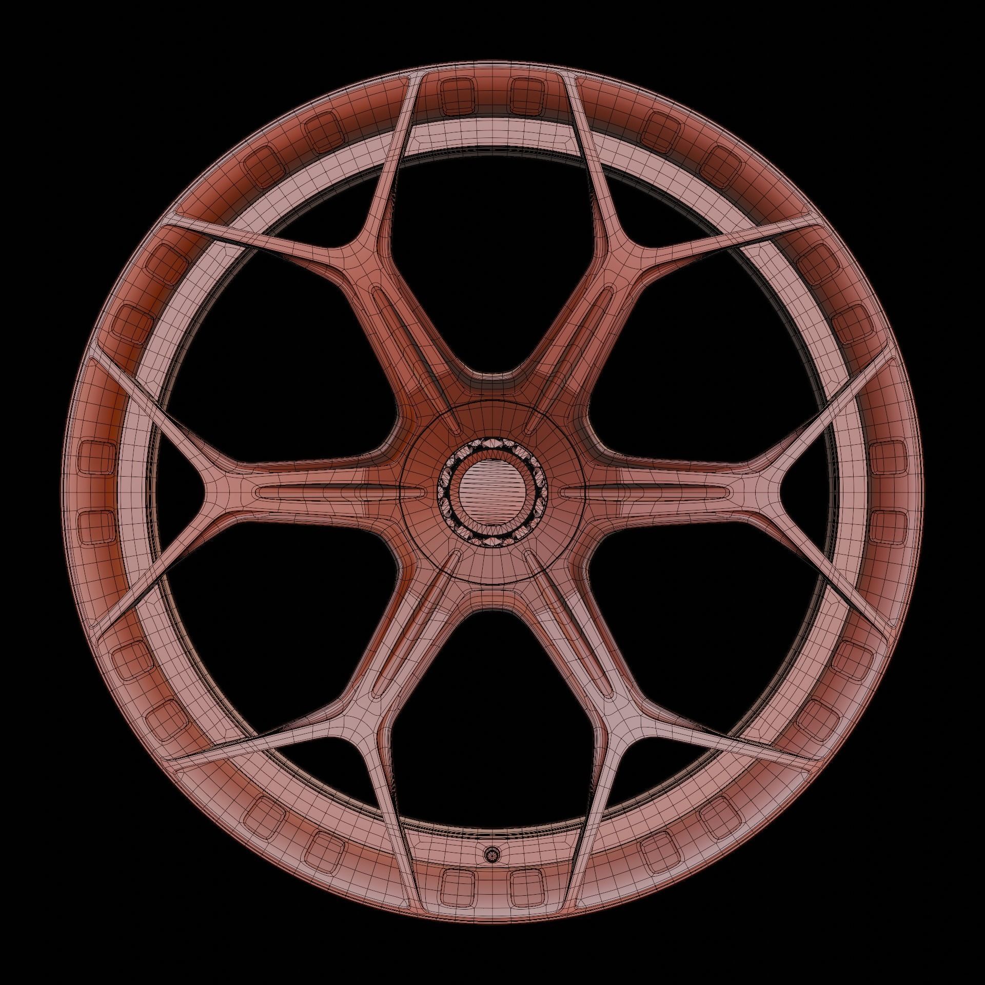 High-poly Brixton Forged MW03 wheel model Free 3D model_7
