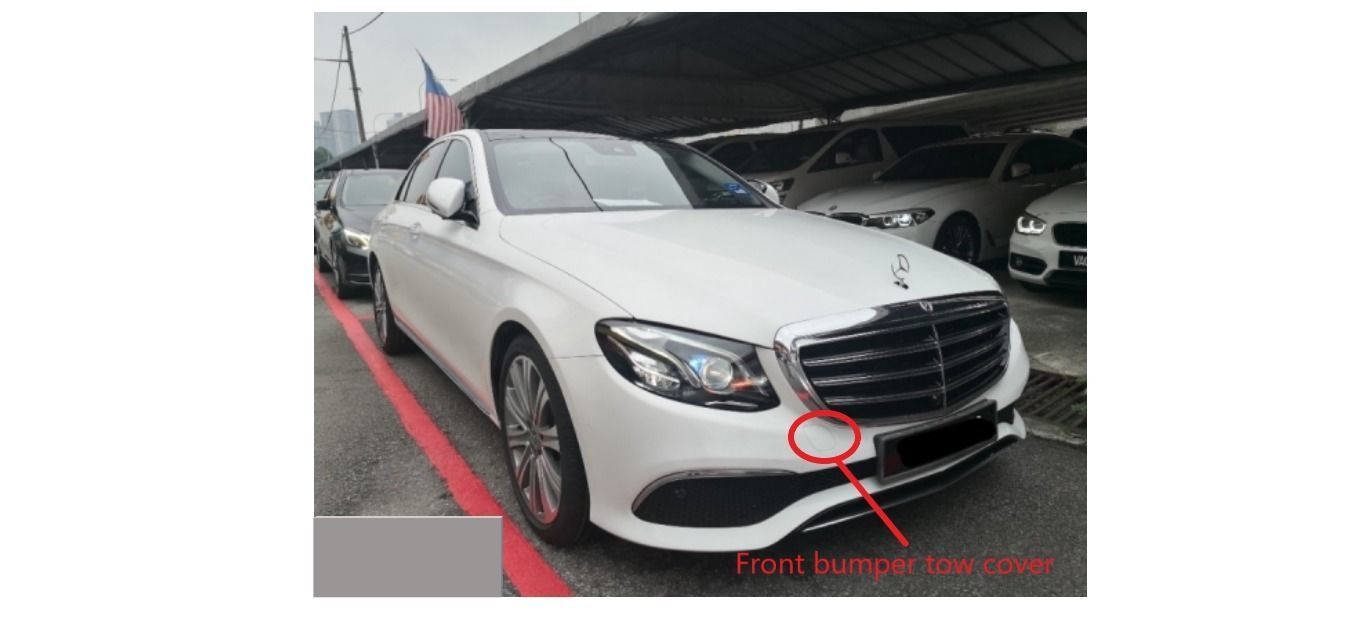 Mercedes E200 W213 Front Bumper Tow Cover 3D print model_2