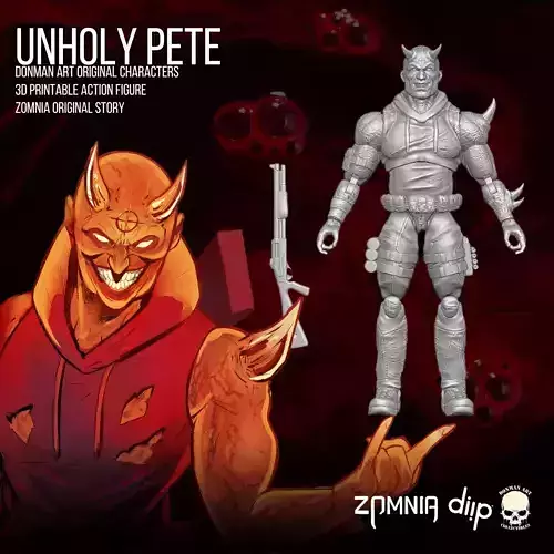 Unholy Pete Donman art Original 3D printable full action figure 3D print model