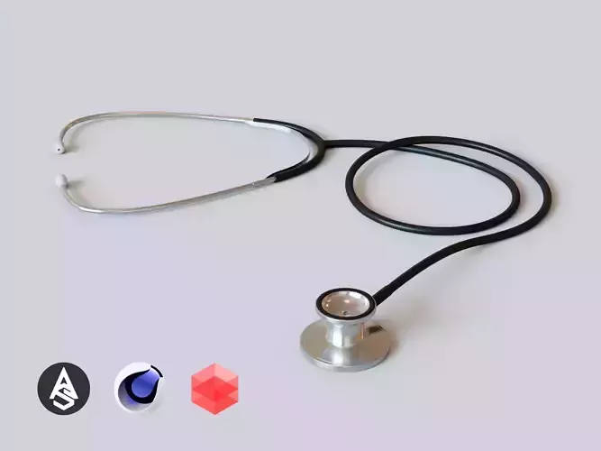 Stethoscope Medical Equipment Low-poly 3D model