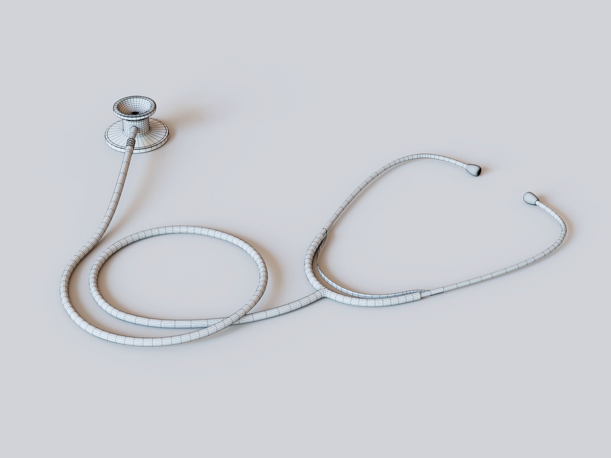 Stethoscope Medical Equipment Low-poly 3D model_5