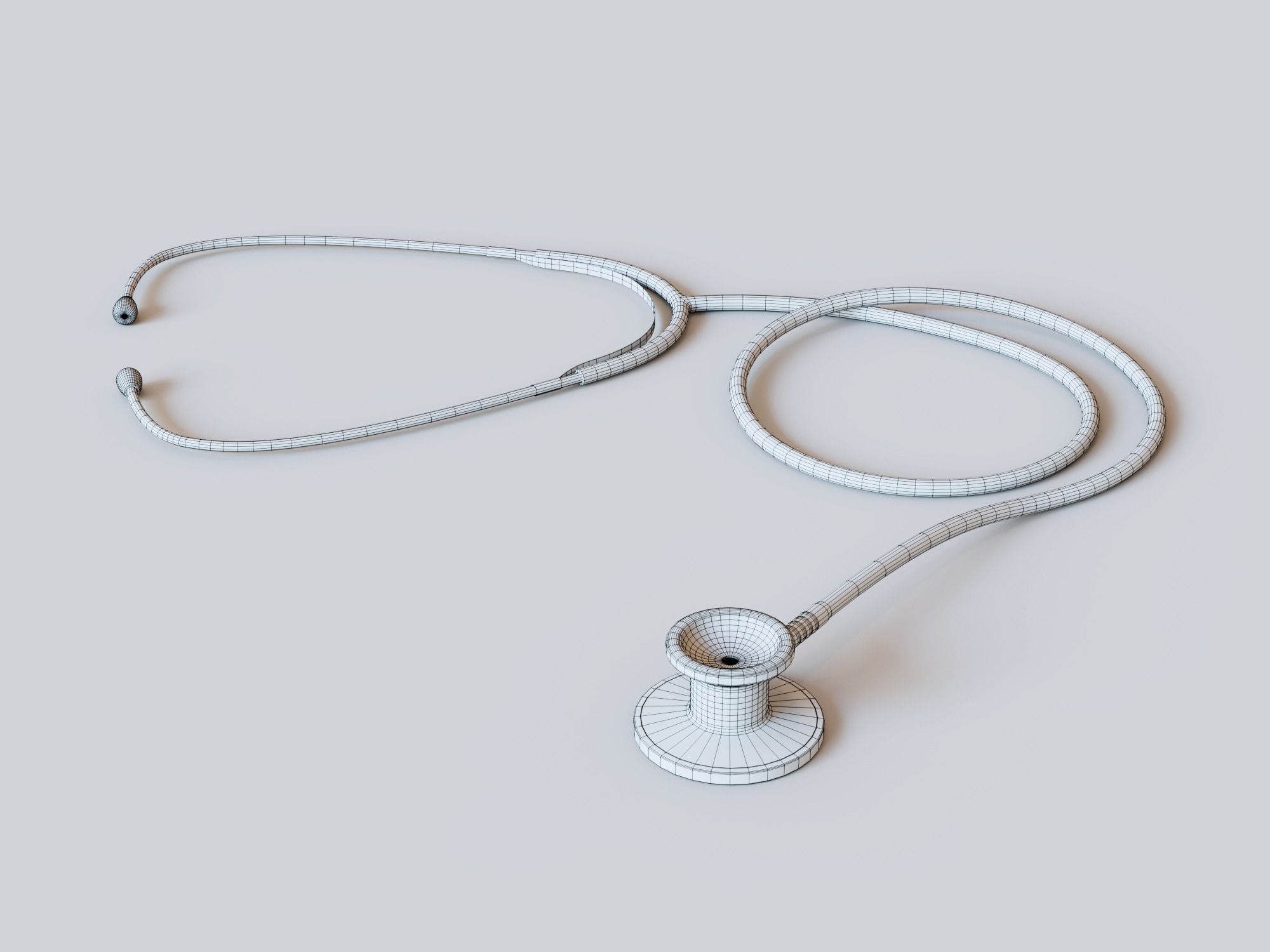 Stethoscope Medical Equipment Low-poly 3D model_1