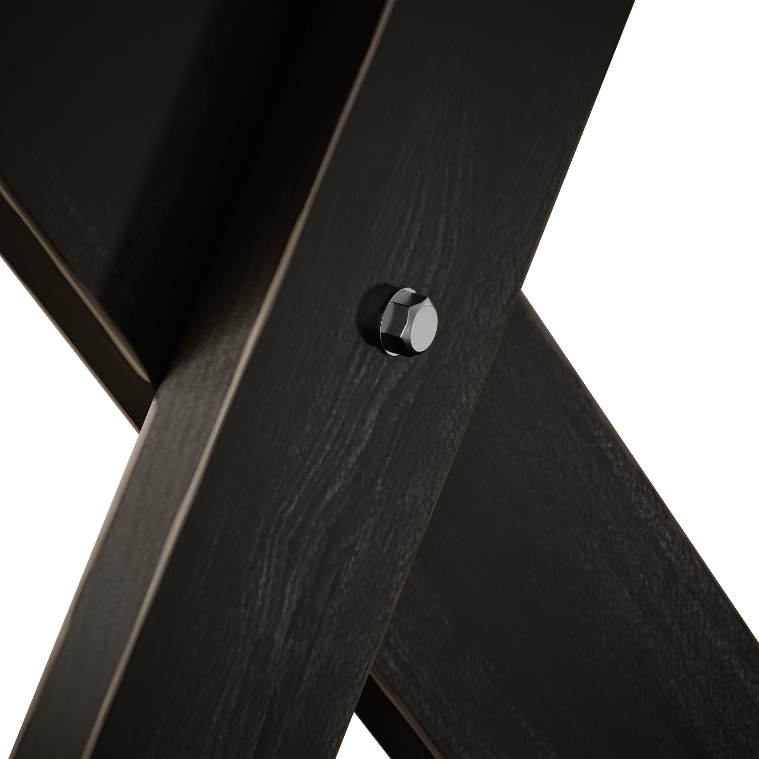 Wooden picnic table with benches 3D model_11