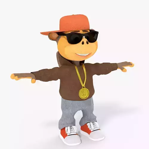 Stylish Cartoon Monkey 3D Model