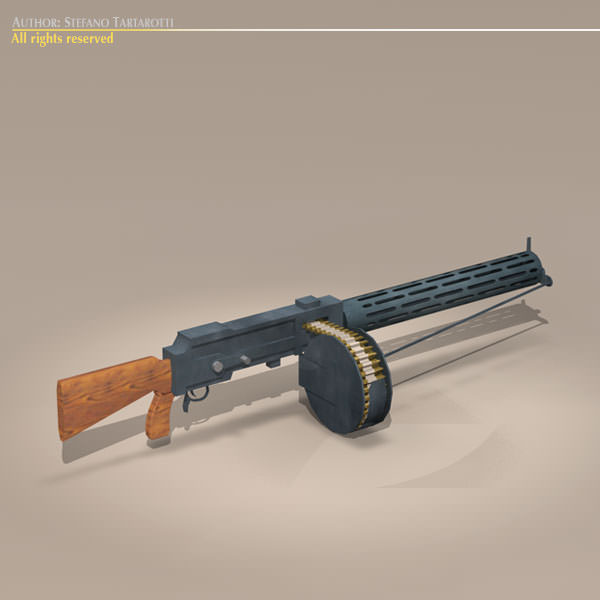 LMG14 machine gun 3D model_3