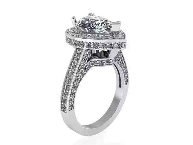 Pear Halo Ring 2313