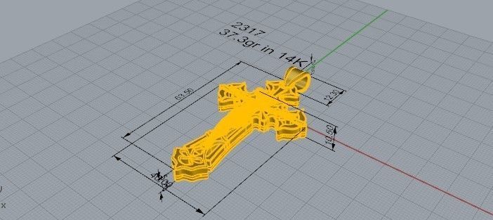 Cross Pendant 2317 3D print model_5