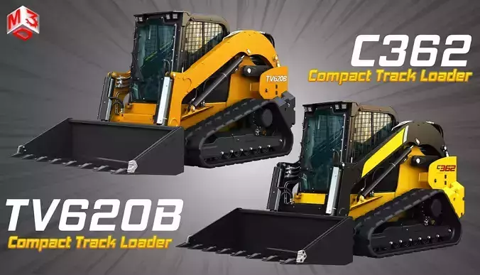 TV620B - C362 Compact Track Loaders  2 in 1 3D Model Collection