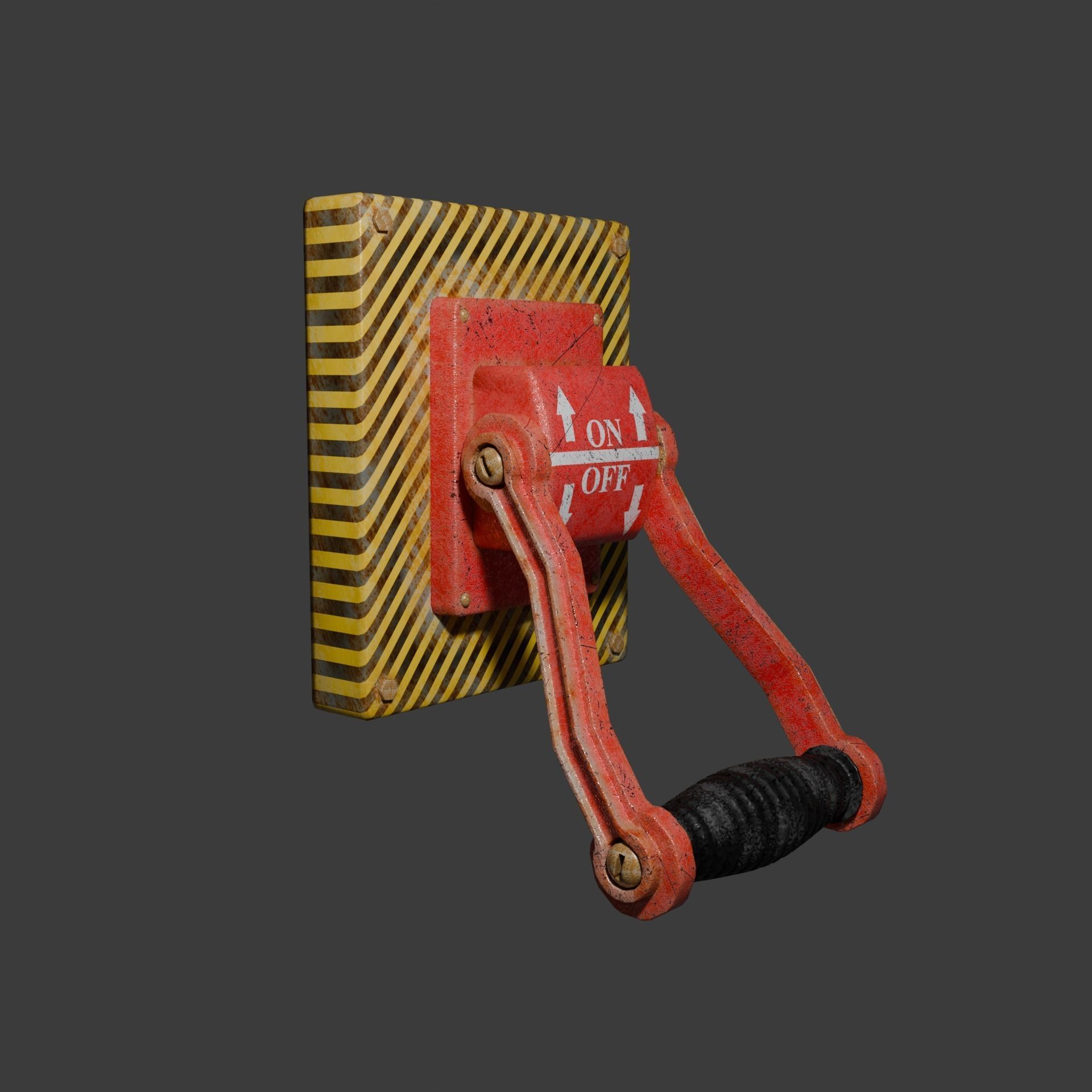 Red Lever - Switcher Low-poly 3D model_2