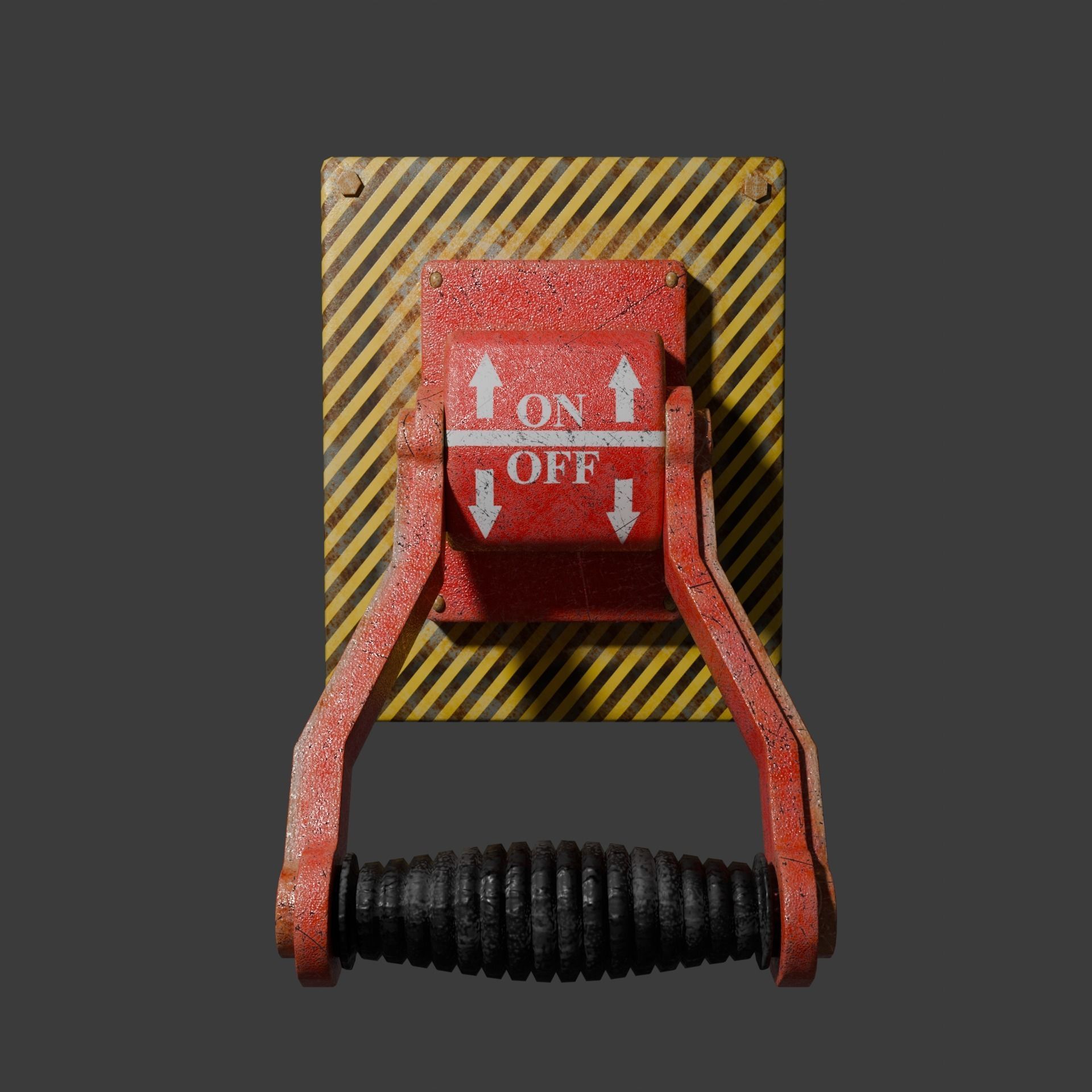 Red Lever - Switcher Low-poly 3D model_3