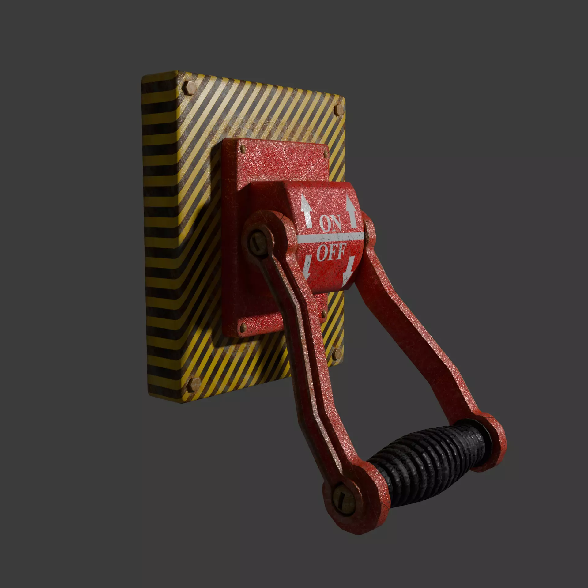 Red Lever - Switcher Low-poly 3D model_0