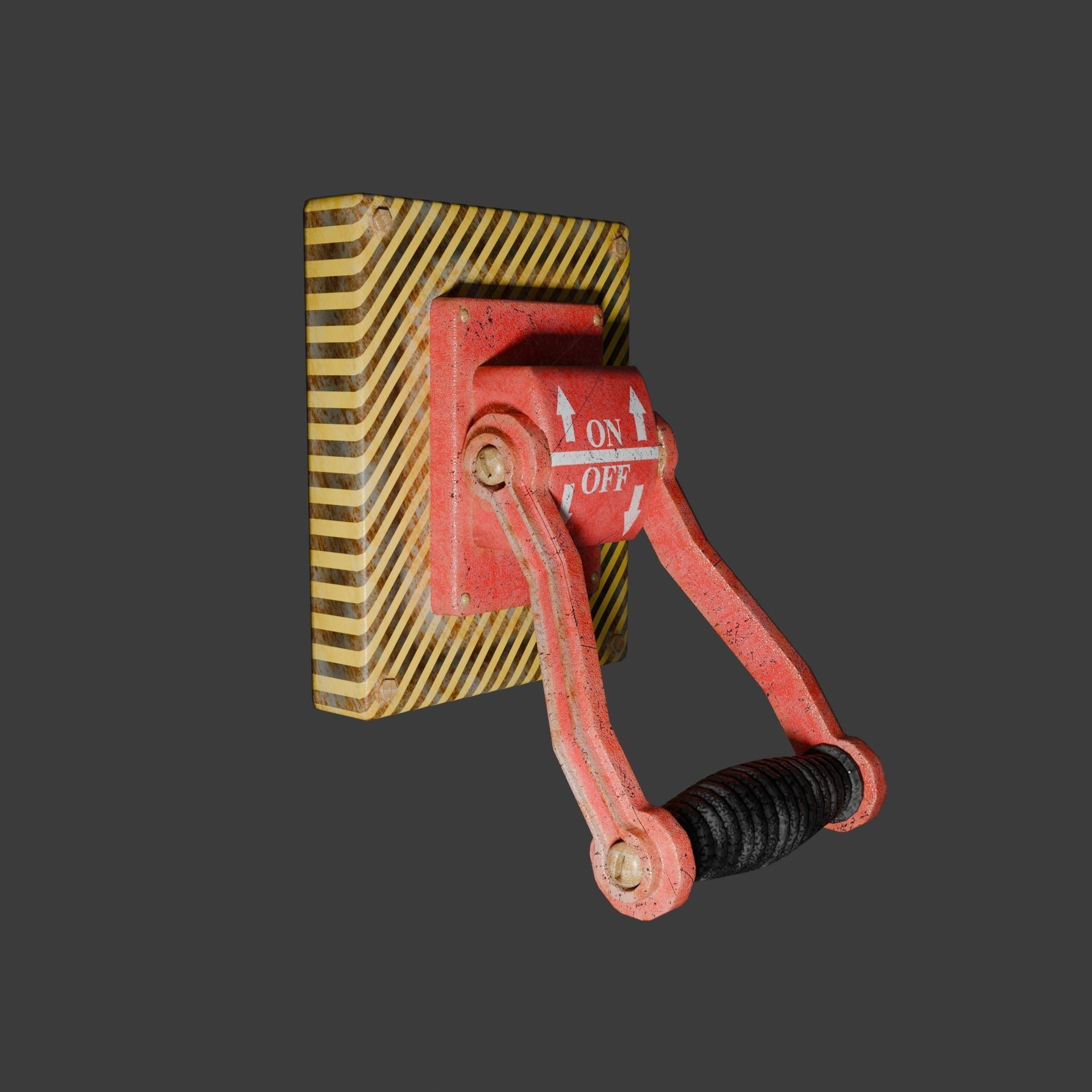 Red Lever - Switcher Low-poly 3D model_1