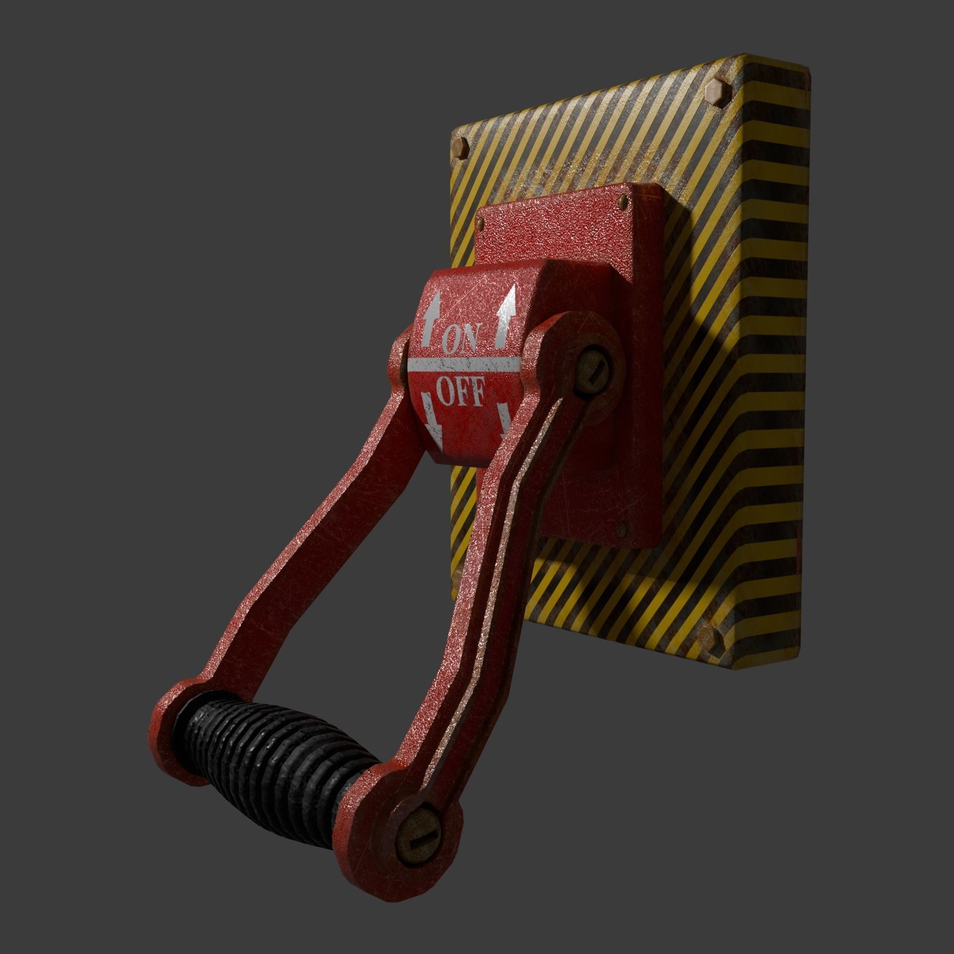 Red Lever - Switcher Low-poly 3D model_7