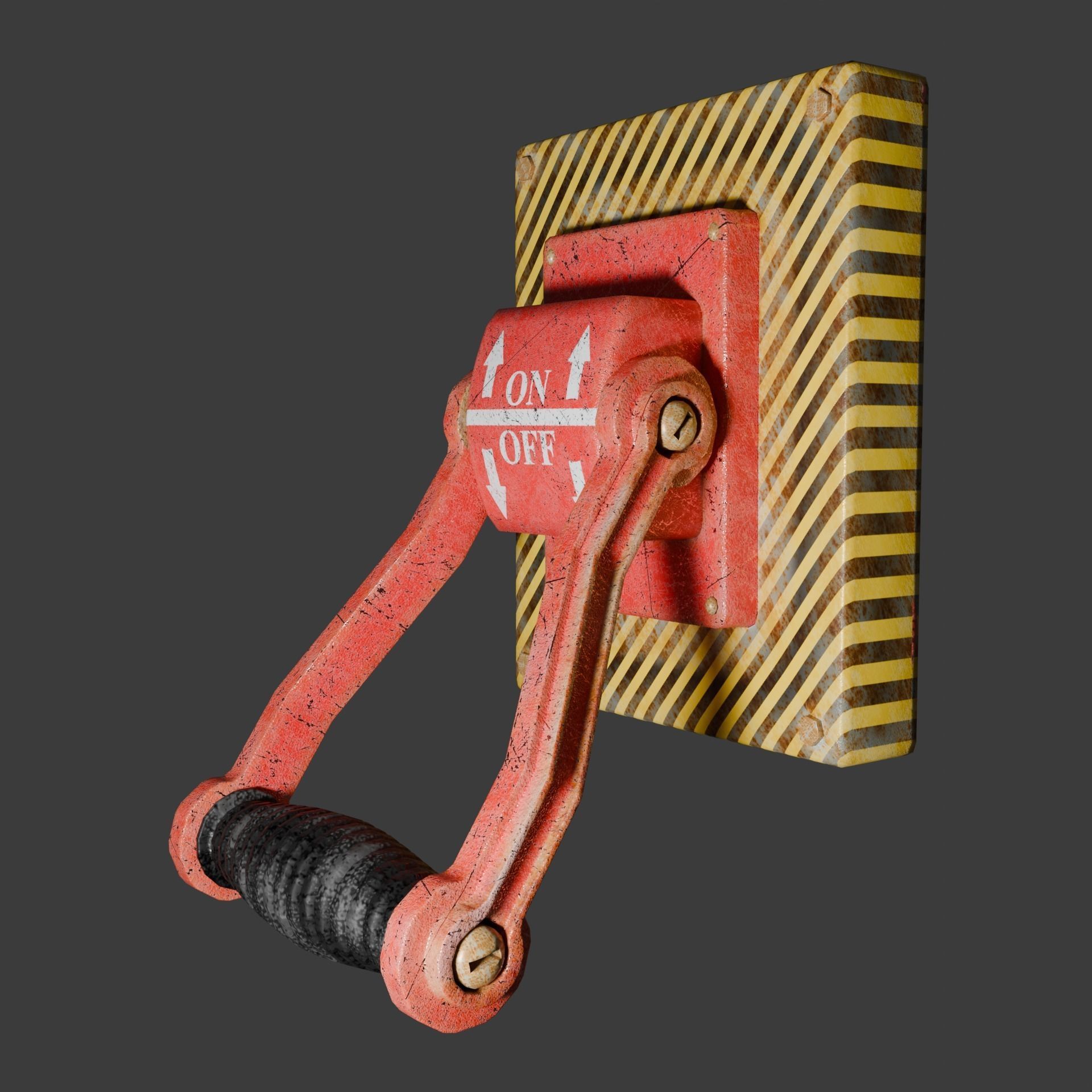 Red Lever - Switcher Low-poly 3D model_6