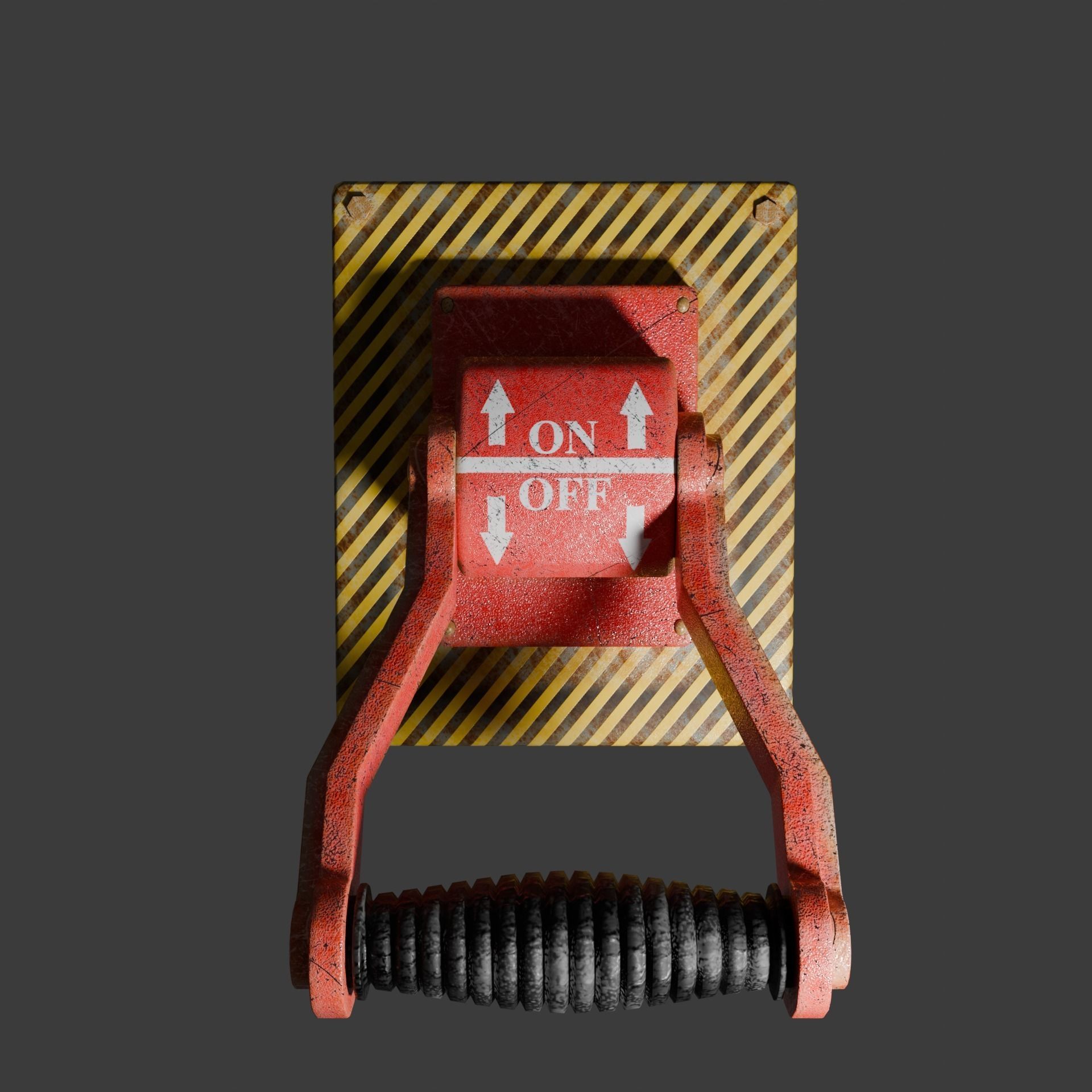 Red Lever - Switcher Low-poly 3D model_4