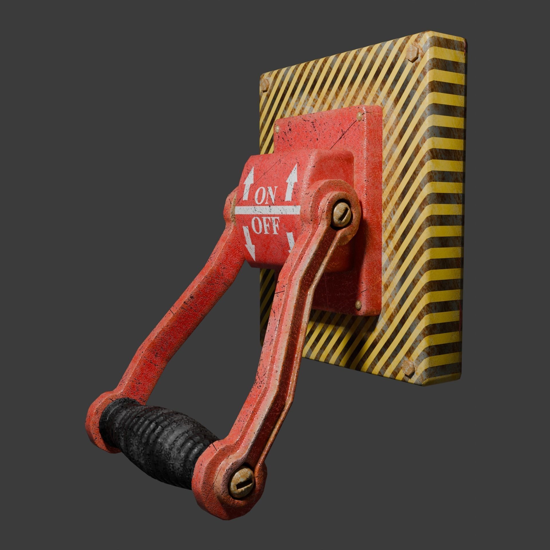 Red Lever - Switcher Low-poly 3D model_5