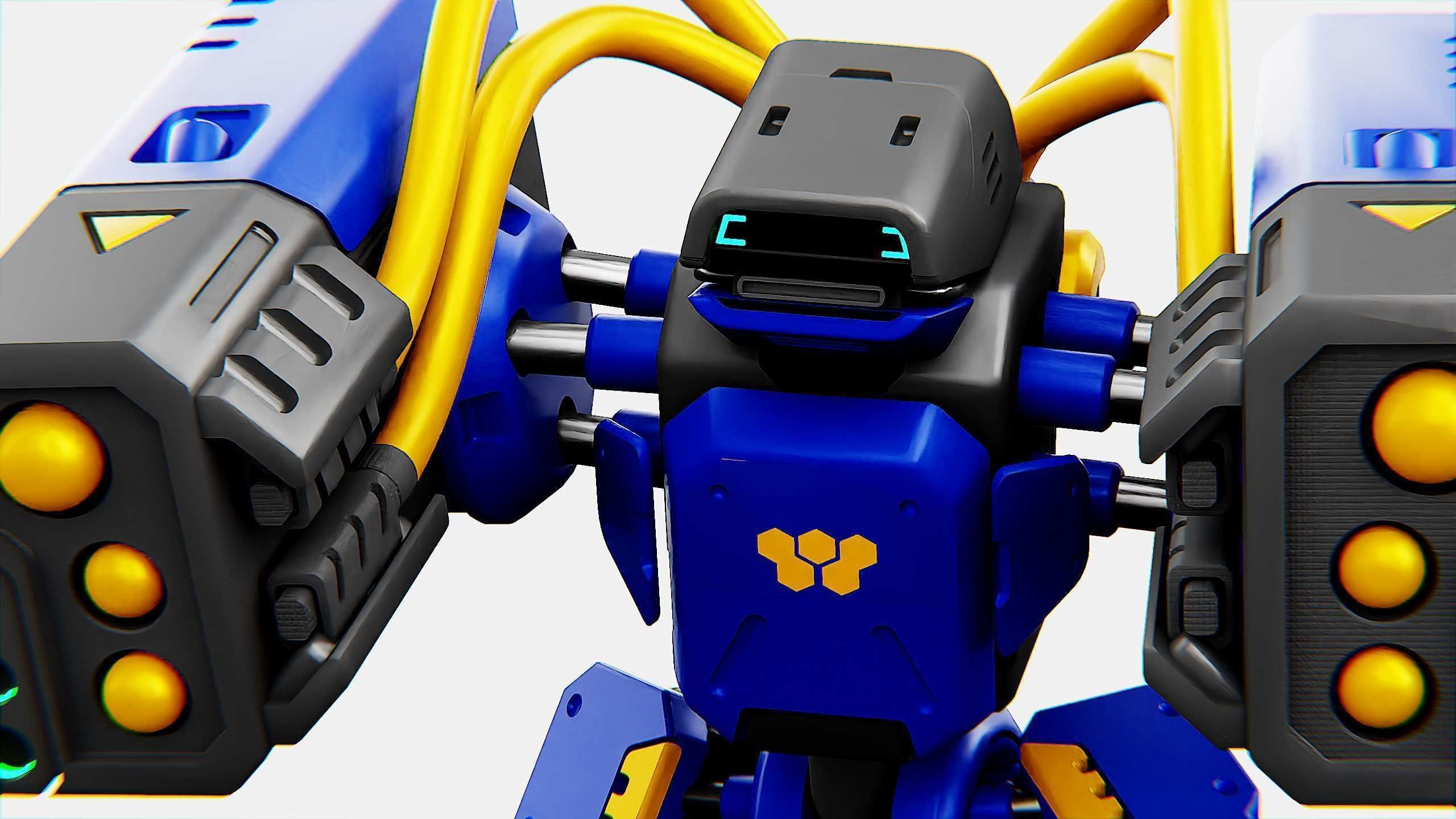 MILITARY BOT B-450 Rigged for Unreal Engine - Unity - MIXAMO  3D model_27