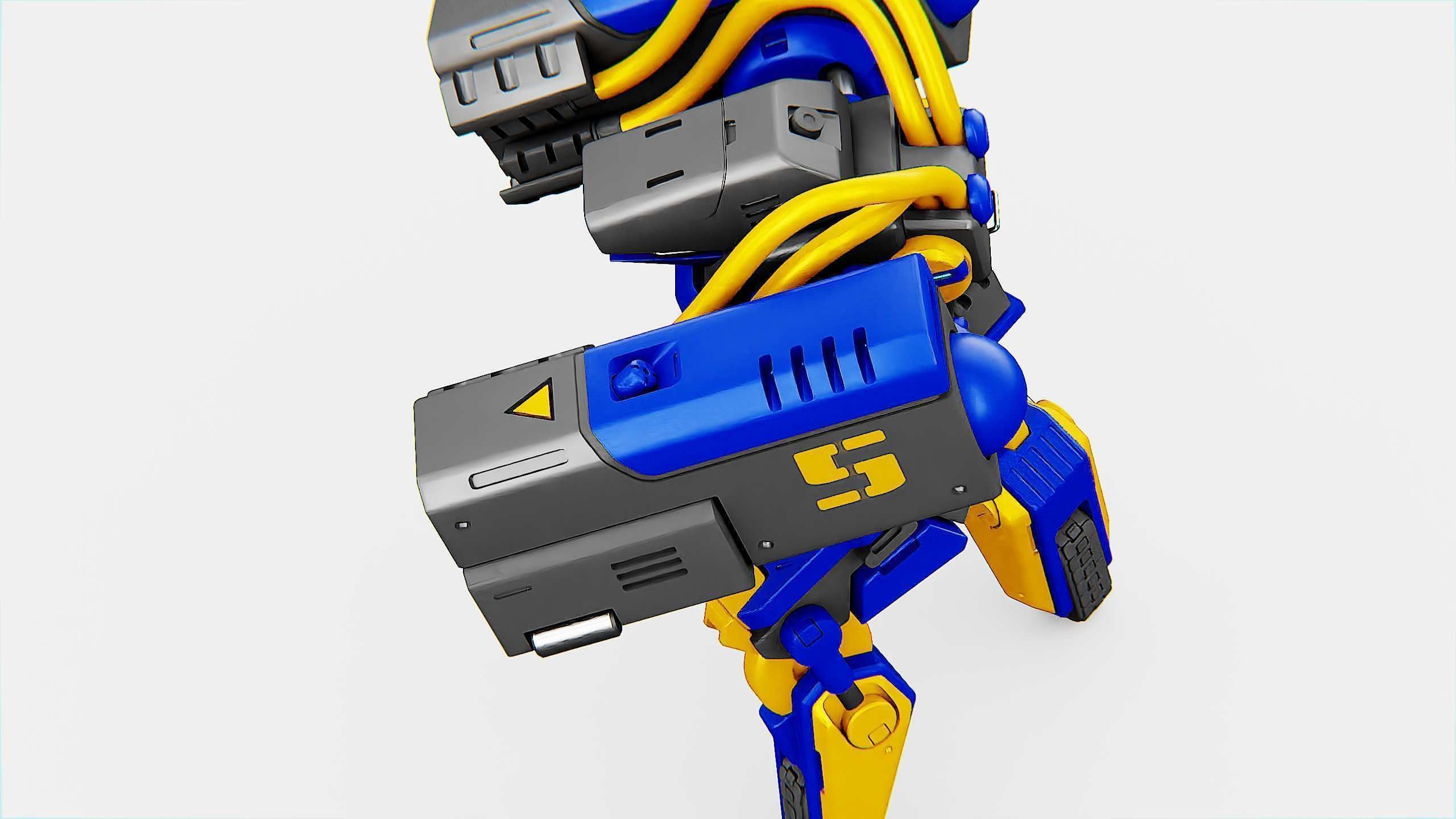 MILITARY BOT B-450 Rigged for Unreal Engine - Unity - MIXAMO  3D model_26