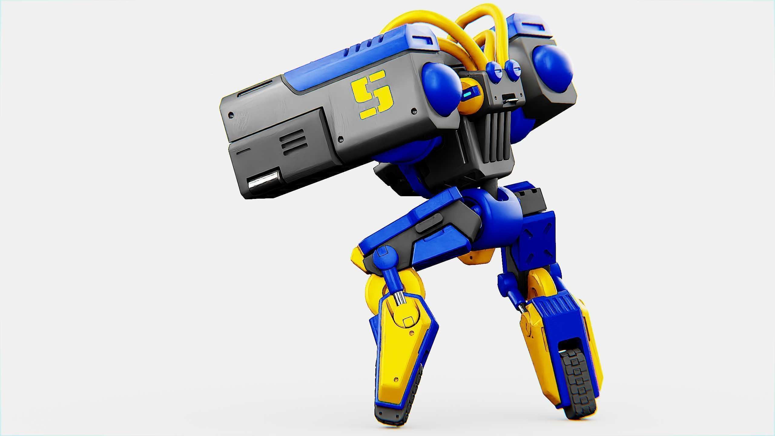 MILITARY BOT B-450 Rigged for Unreal Engine - Unity - MIXAMO  3D model_7