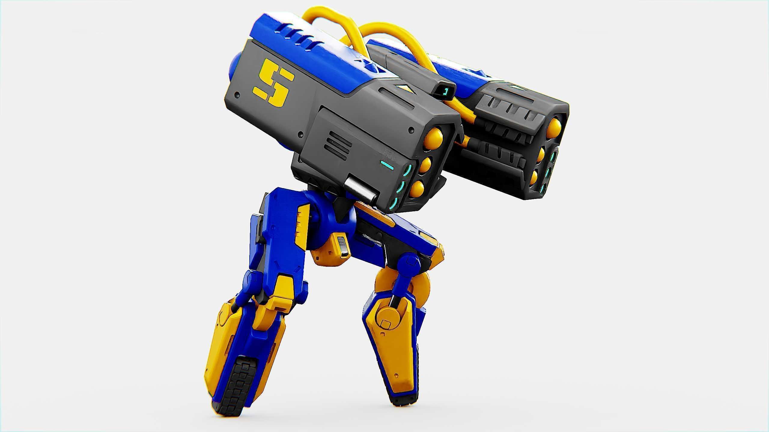 MILITARY BOT B-450 Rigged for Unreal Engine - Unity - MIXAMO  3D model_16