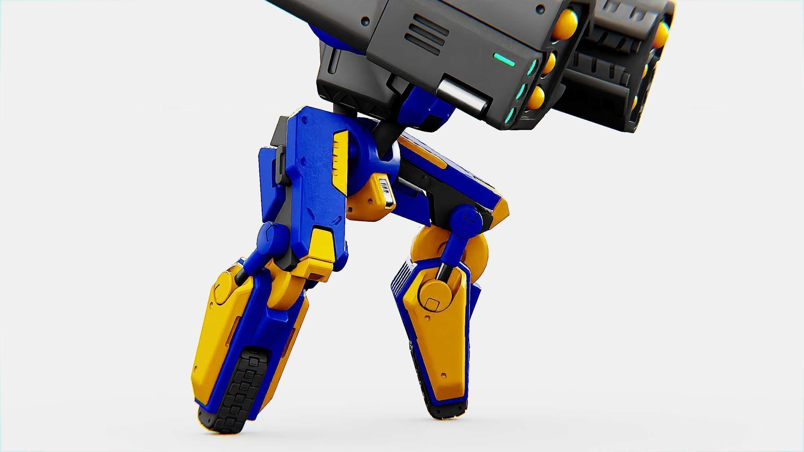 MILITARY BOT B-450 Rigged for Unreal Engine - Unity - MIXAMO  3D model_30