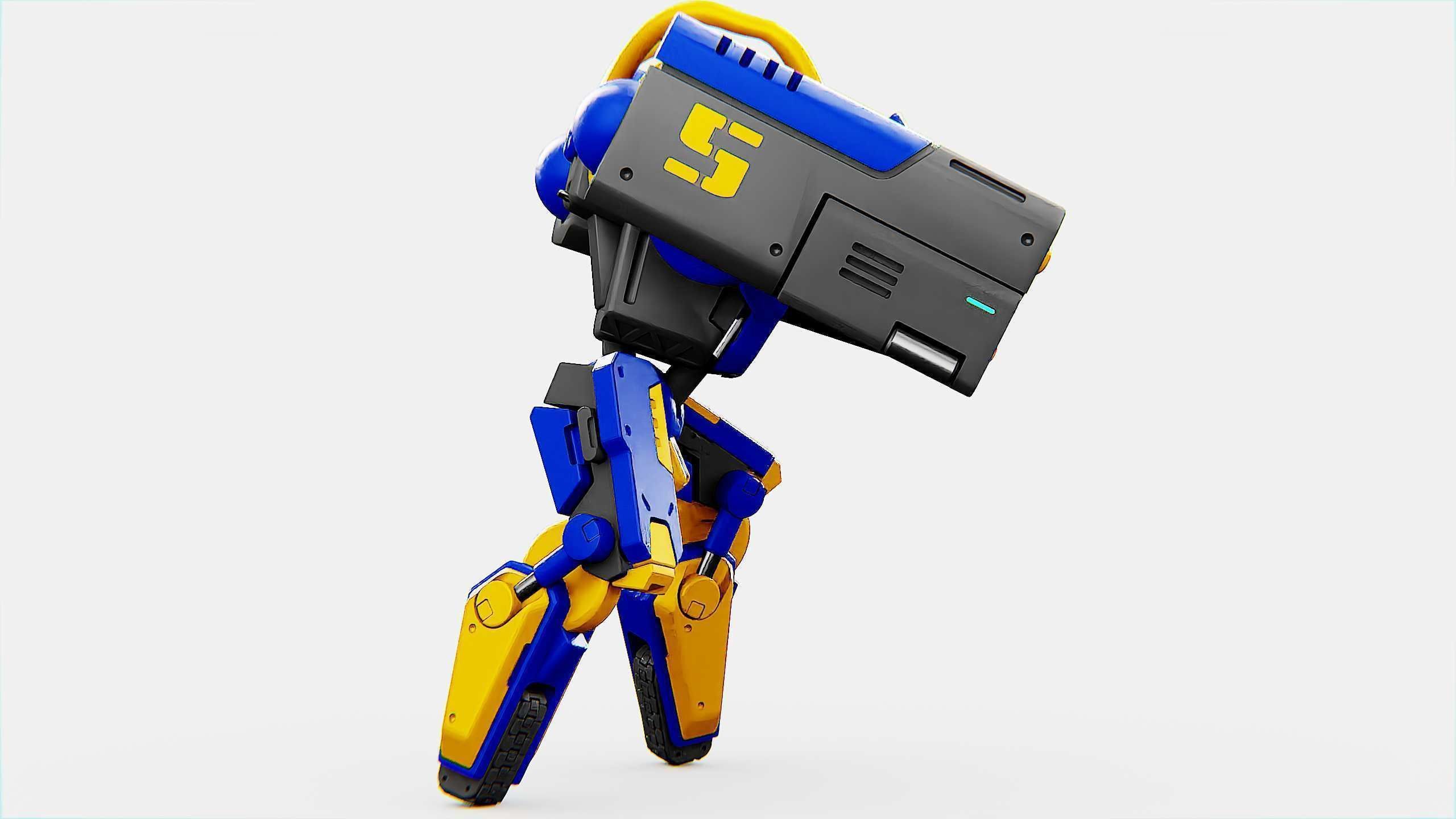 MILITARY BOT B-450 Rigged for Unreal Engine - Unity - MIXAMO  3D model_15