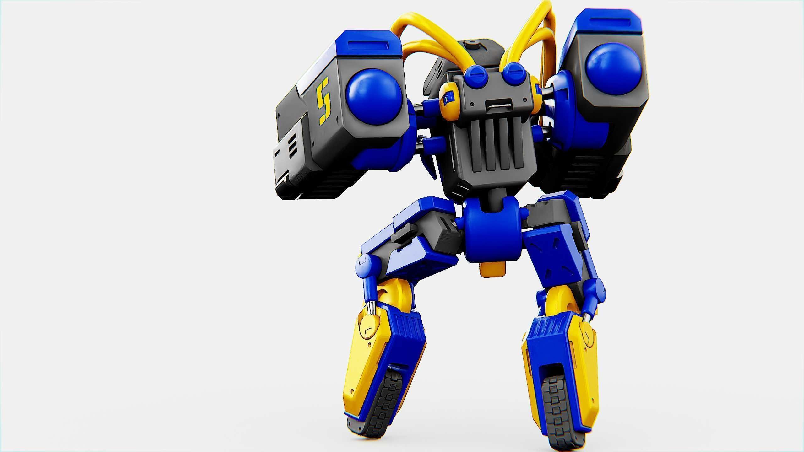 MILITARY BOT B-450 Rigged for Unreal Engine - Unity - MIXAMO  3D model_10