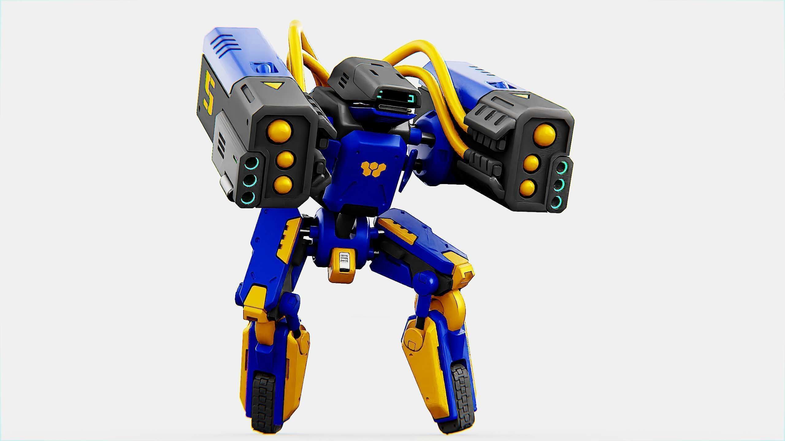 MILITARY BOT B-450 Rigged for Unreal Engine - Unity - MIXAMO  3D model_18