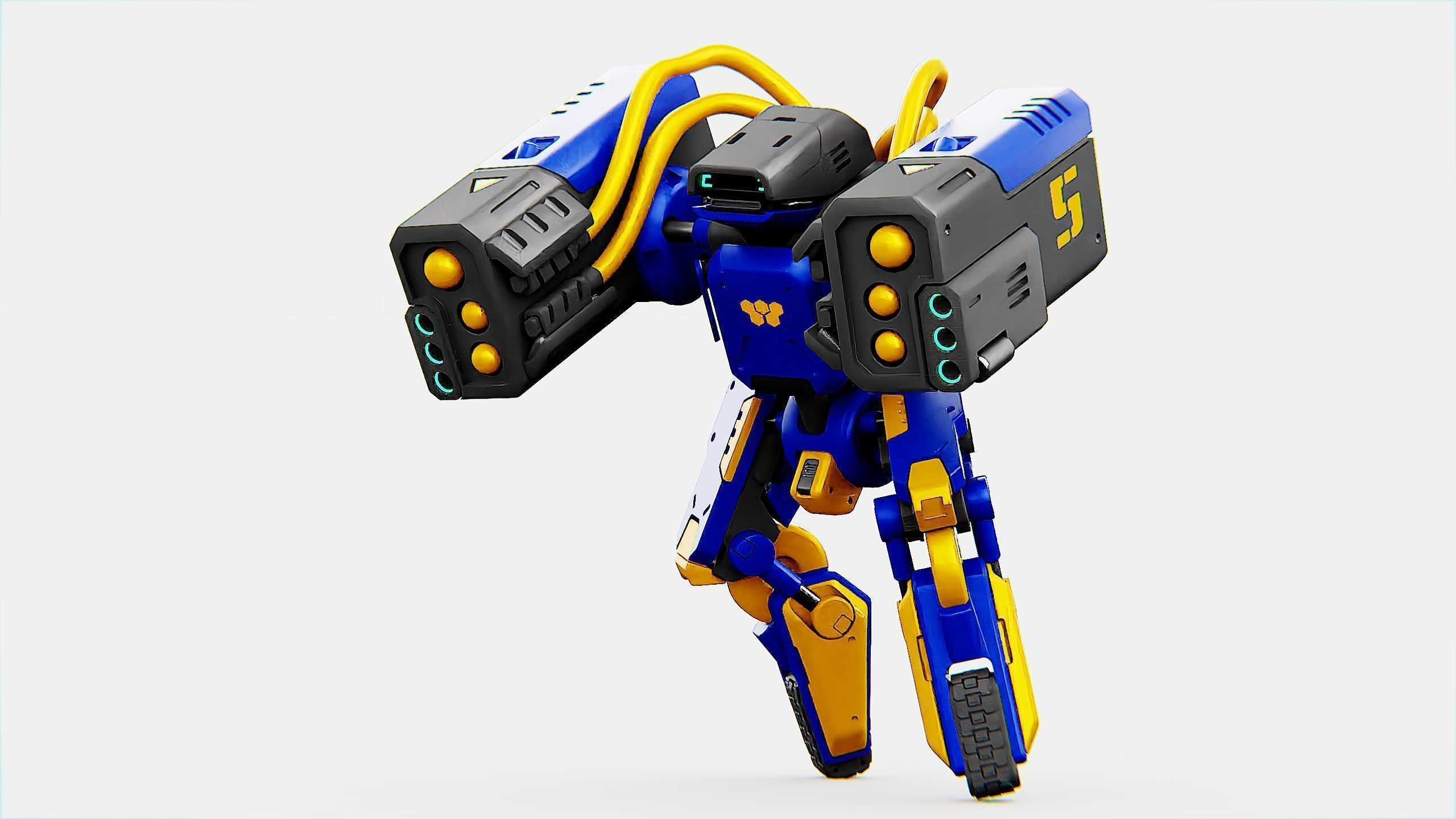 MILITARY BOT B-450 Rigged for Unreal Engine - Unity - MIXAMO  3D model_2