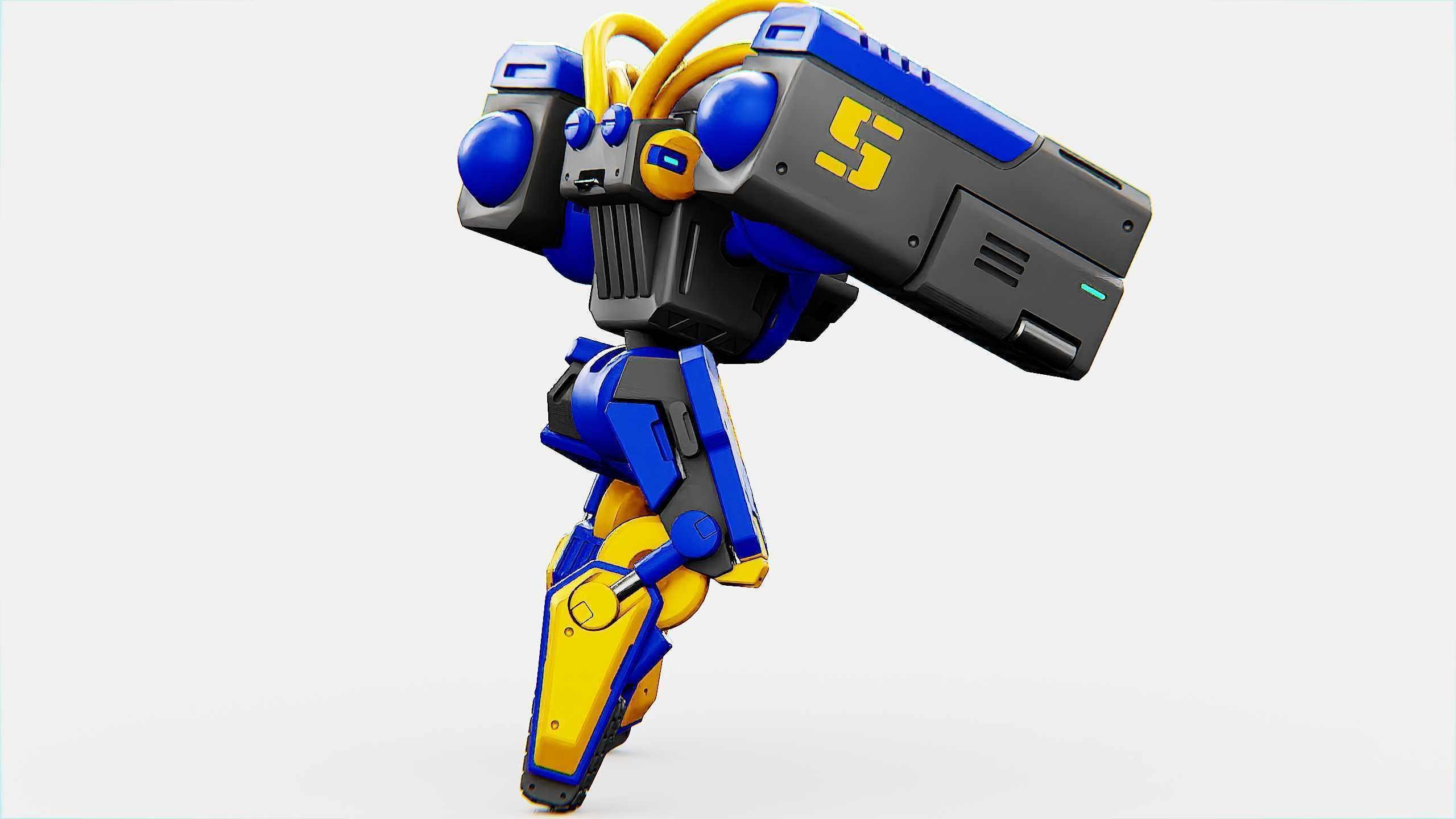 MILITARY BOT B-450 Rigged for Unreal Engine - Unity - MIXAMO  3D model_14