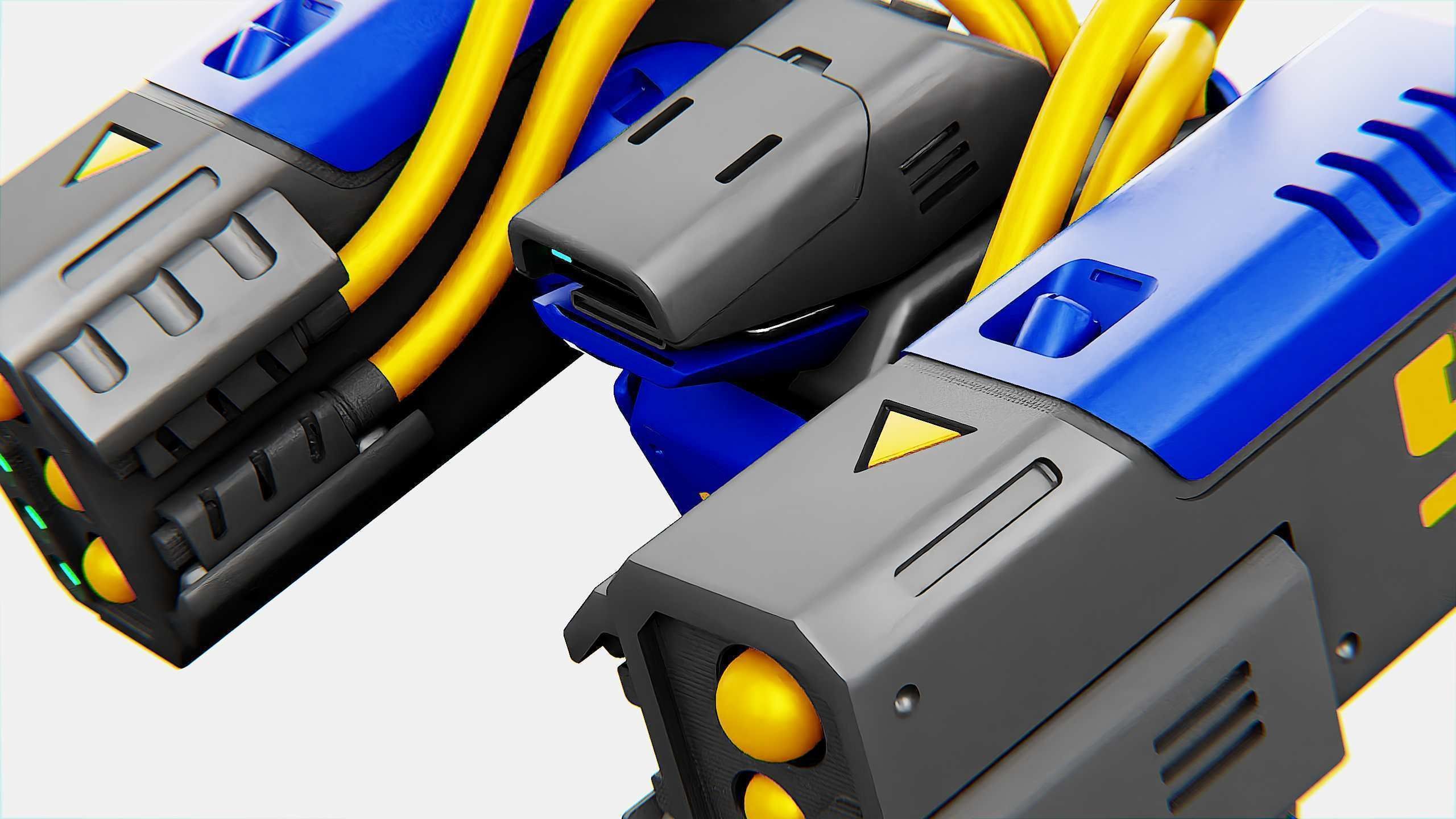 MILITARY BOT B-450 Rigged for Unreal Engine - Unity - MIXAMO  3D model_20