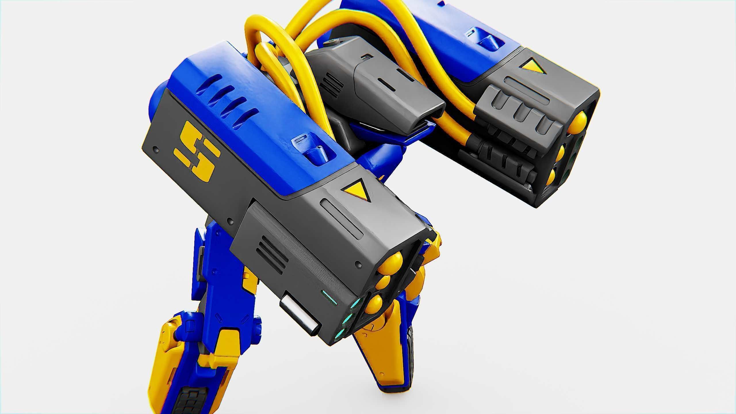 MILITARY BOT B-450 Rigged for Unreal Engine - Unity - MIXAMO  3D model_24