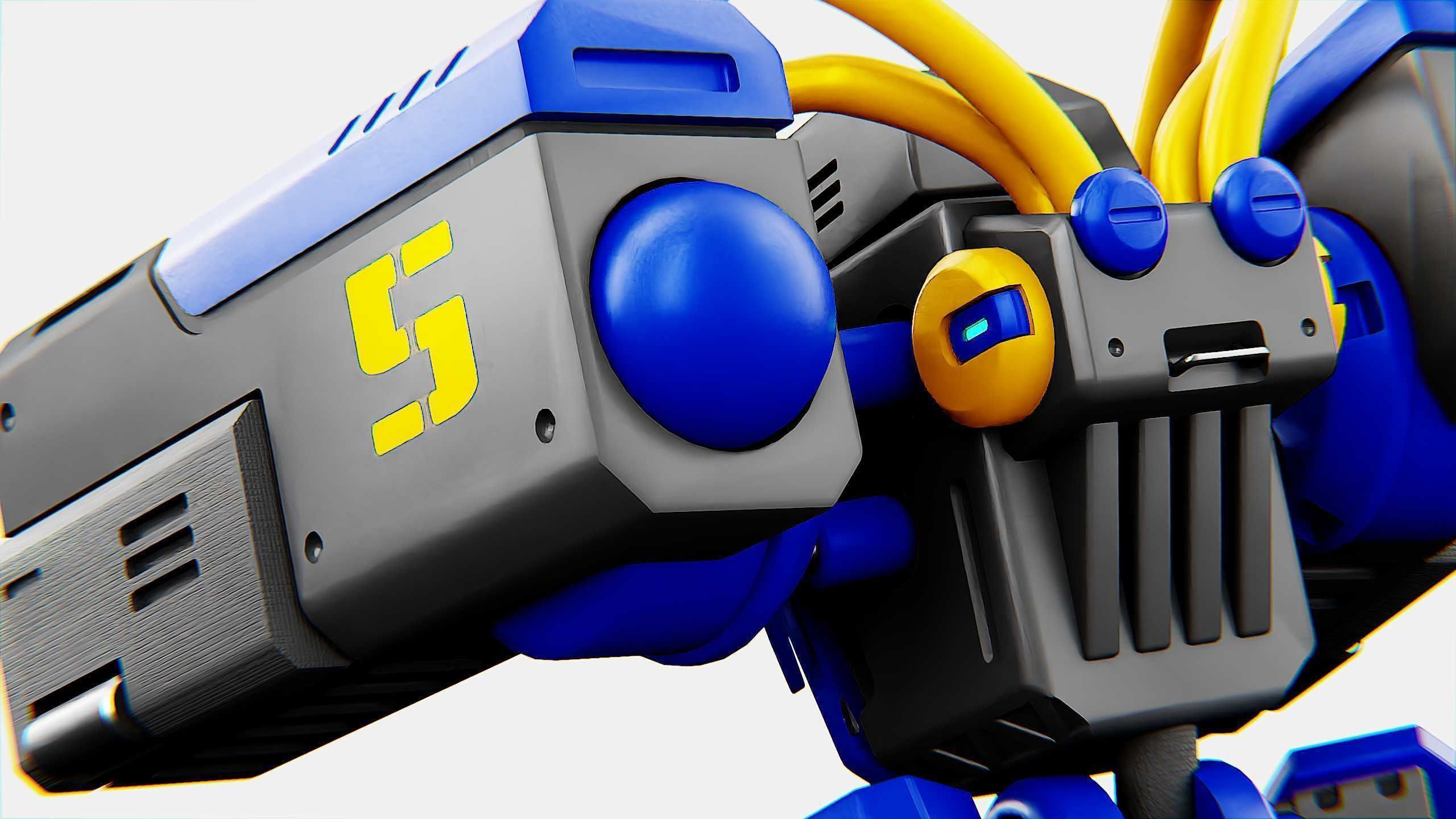 MILITARY BOT B-450 Rigged for Unreal Engine - Unity - MIXAMO  3D model_21