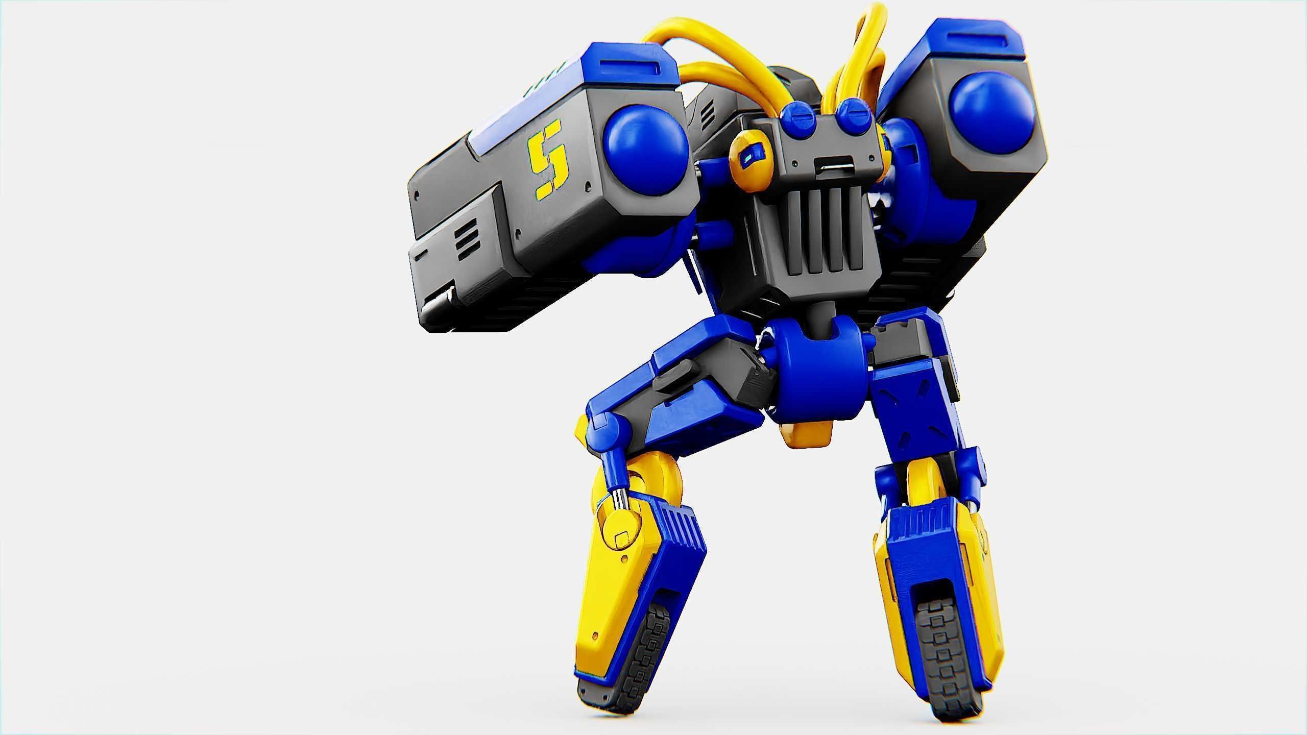 MILITARY BOT B-450 Rigged for Unreal Engine - Unity - MIXAMO  3D model_9