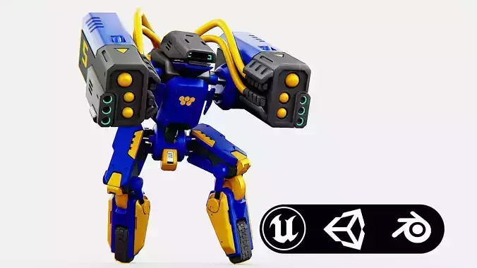 MILITARY BOT B-450 Rigged for Unreal Engine - Unity - MIXAMO  3D model