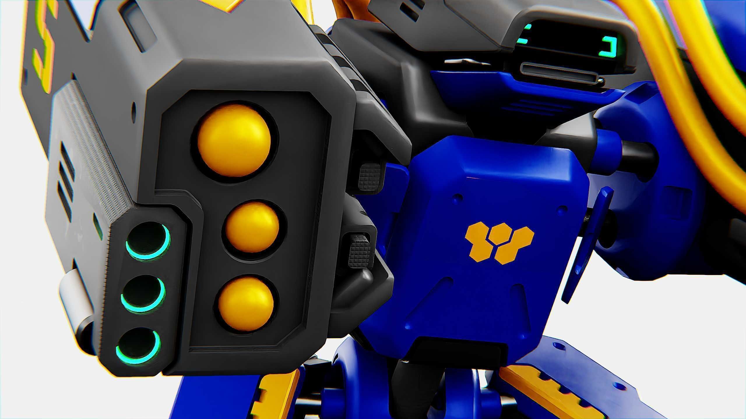 MILITARY BOT B-450 Rigged for Unreal Engine - Unity - MIXAMO  3D model_19