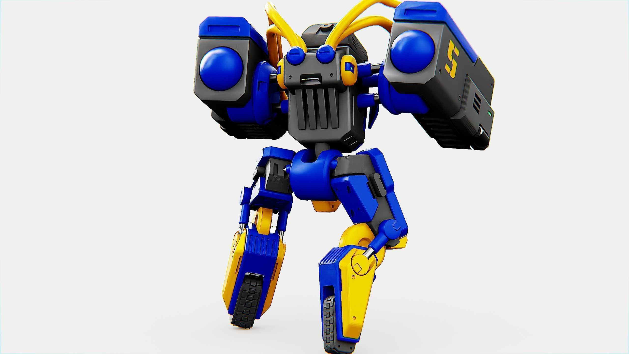 MILITARY BOT B-450 Rigged for Unreal Engine - Unity - MIXAMO  3D model_12