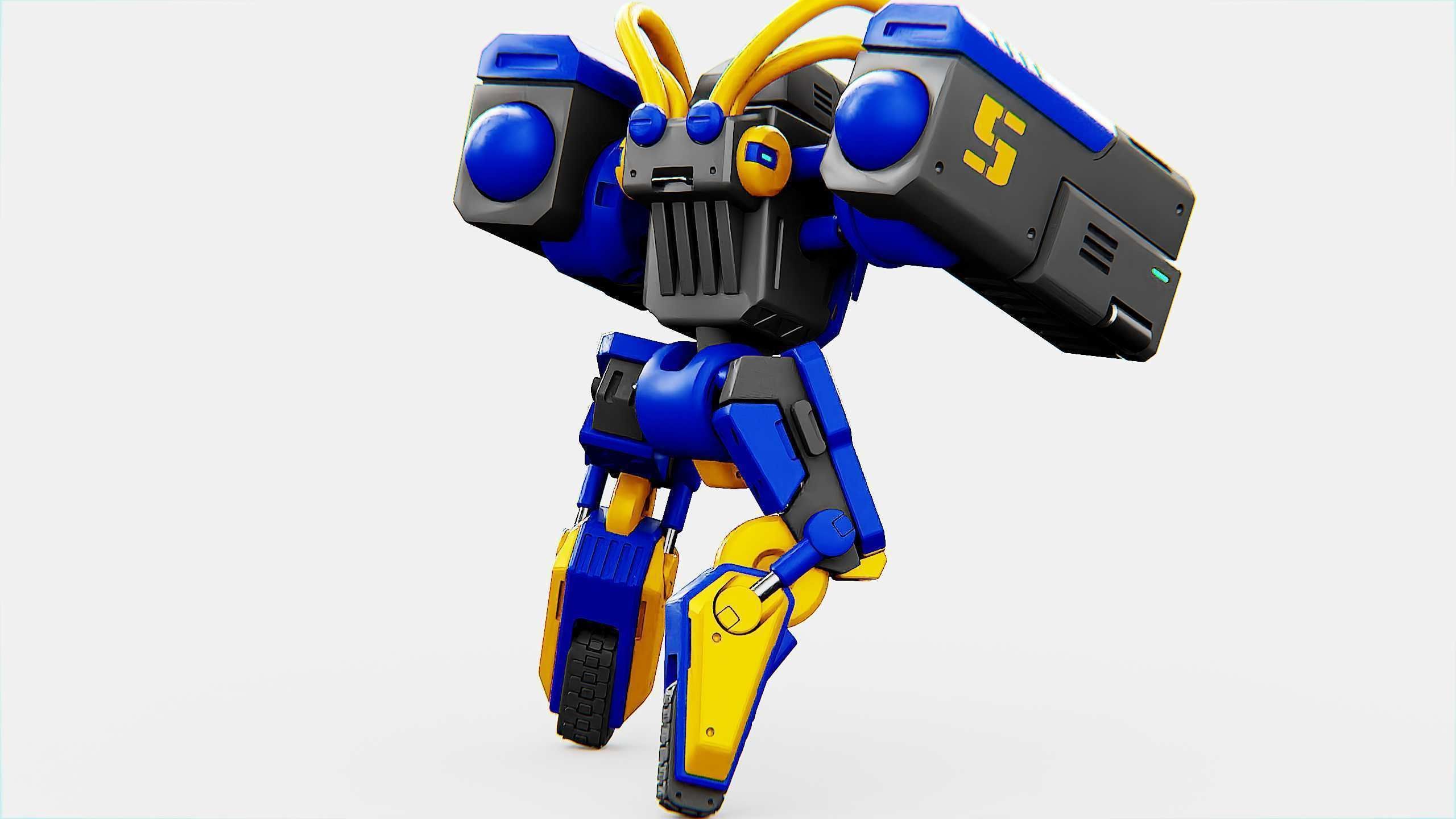 MILITARY BOT B-450 Rigged for Unreal Engine - Unity - MIXAMO  3D model_13