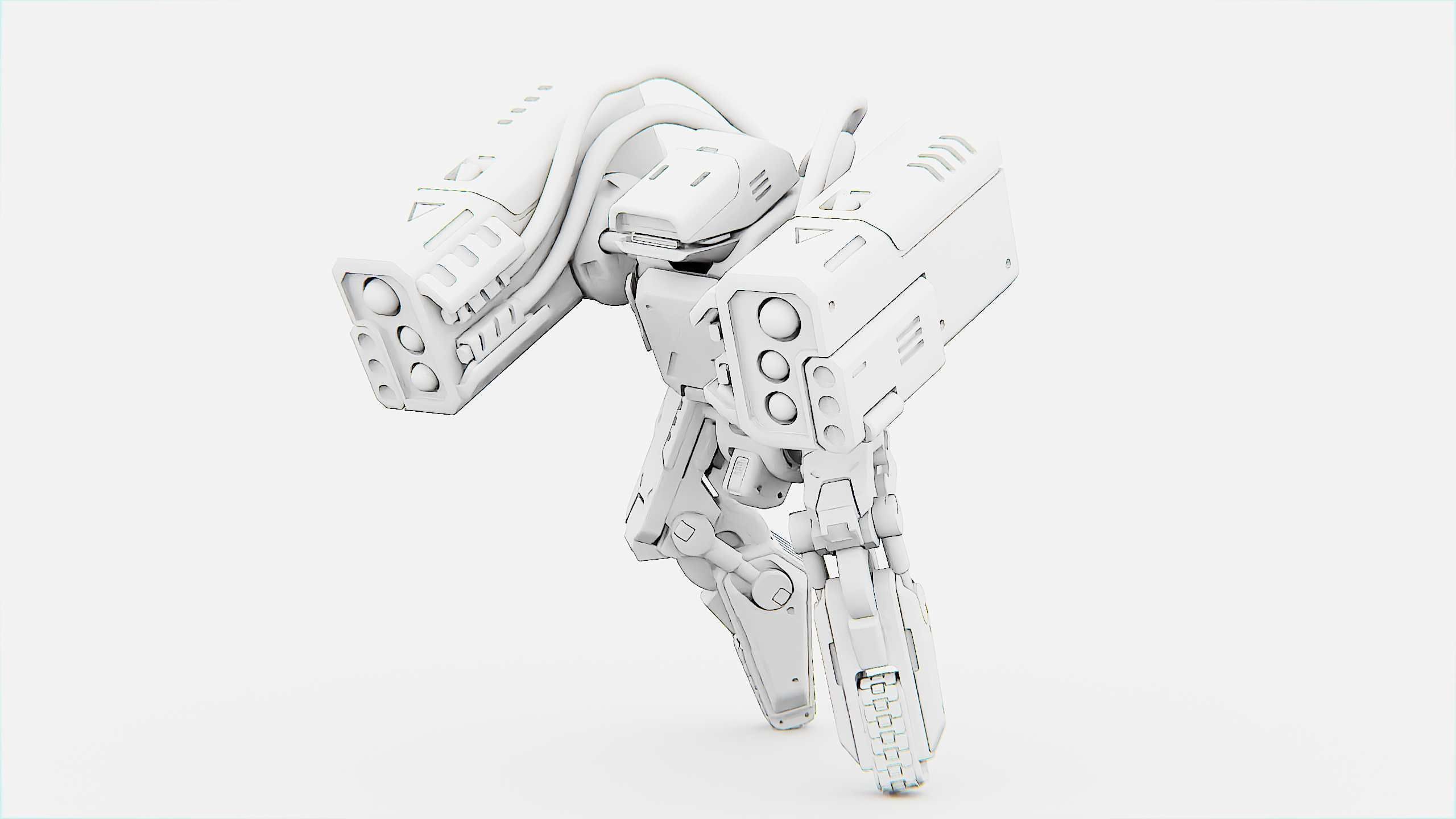 MILITARY BOT B-450 Rigged for Unreal Engine - Unity - MIXAMO  3D model_32