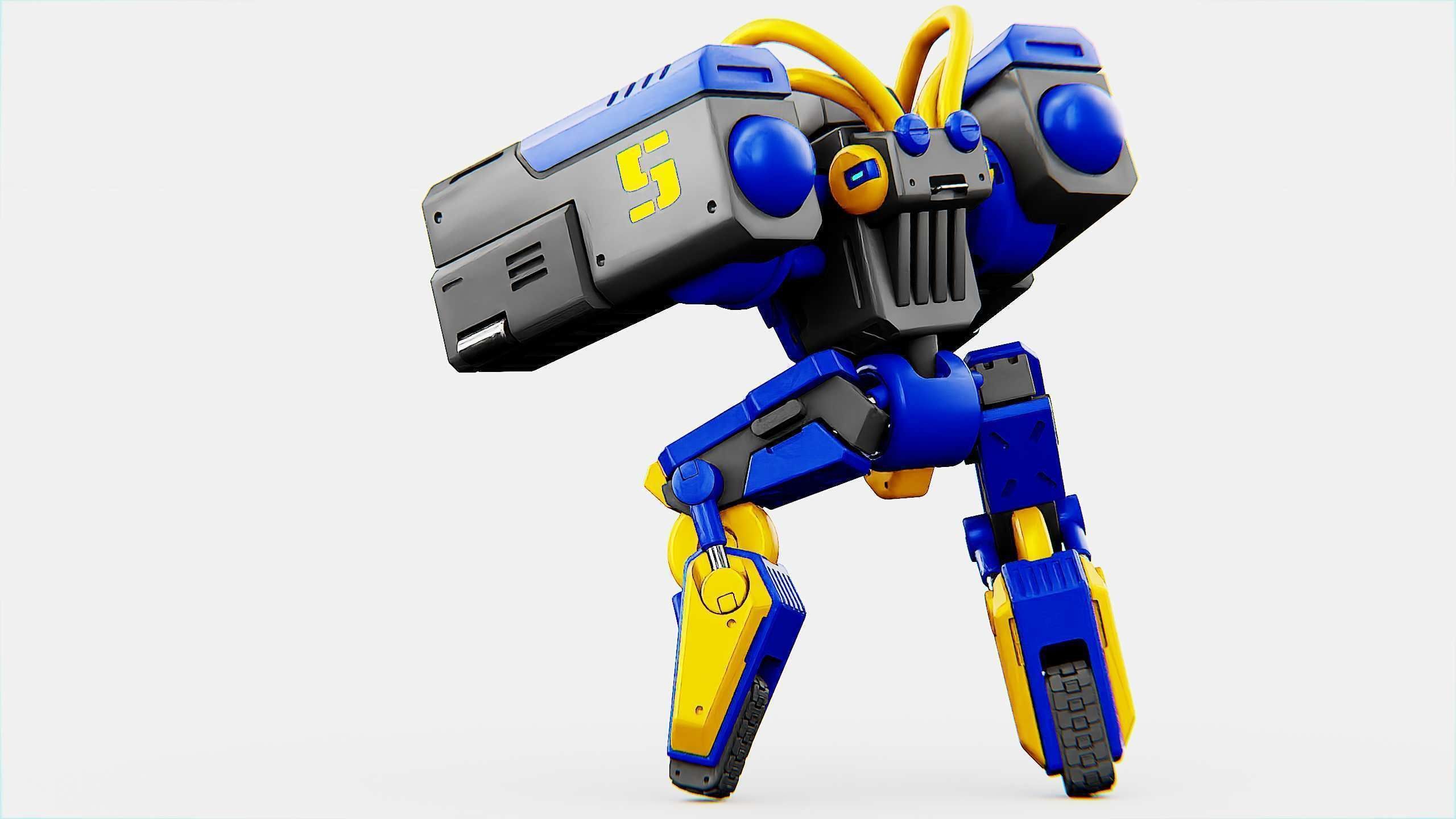 MILITARY BOT B-450 Rigged for Unreal Engine - Unity - MIXAMO  3D model_8