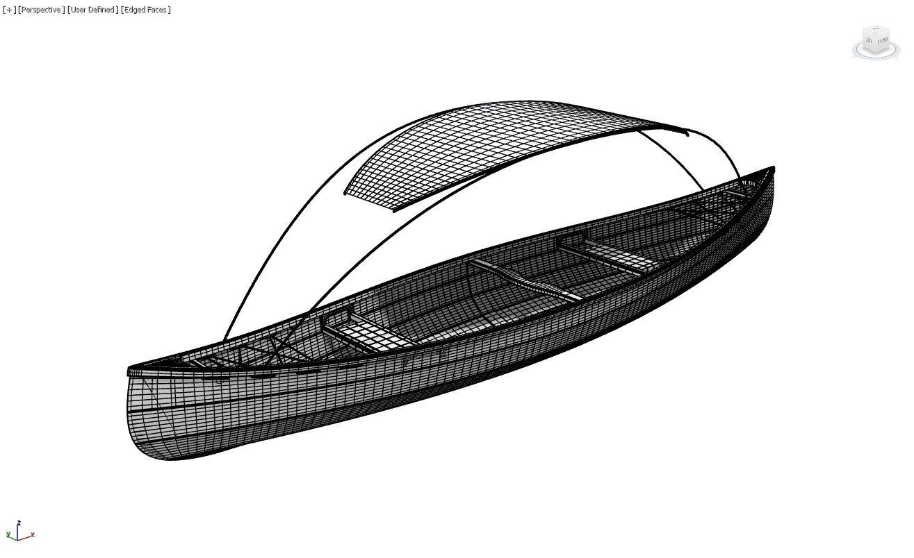 Canadian Canoe - Stitch and glue  3D model_12