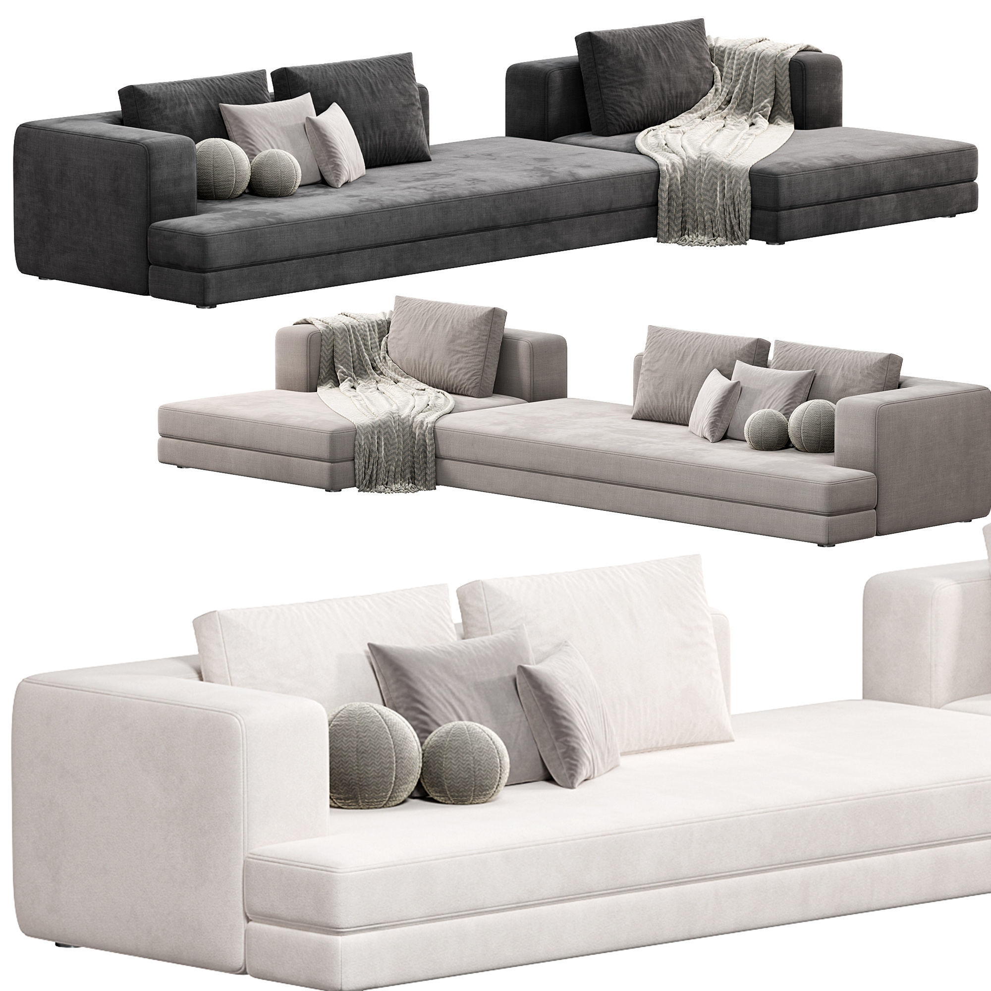 ARBITER Sofa with chaise longue 3D model_1